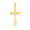 Image 1 : 14K Two-Tone Gold Cross Pendant with a Center X Design