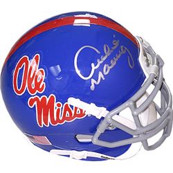 Archie Manning Signed Ole Miss Rebels TB Light Blue Schutt Authentic XP Mini Helmet- Steiner Hologra