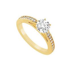 Diamond Engagement Ring : 14K Yellow Gold - 0.75 CT Diamonds