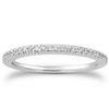 Image 1 : 14K White Gold Fancy Engraved Pave Diamond Wedding Ring Band
