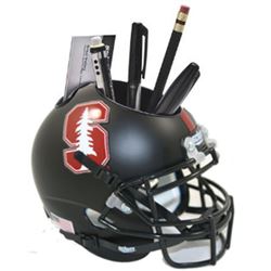 Stanford Cardinal (Black With Tree) NCAA Football Schutt Mini Helmet Desk Caddy