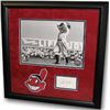 Image 1 : Bob Feller Signed Index Card Cleveland Indians 8X10 B&W Photo Custom Framed With Patch