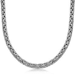 Oxidized Sterling Silver Braided Style Men's Necklace