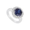 Image 1 : Diffuse Sapphire and Cubic Zirconia Ring : 10K White Gold - 3.00 CT TGW