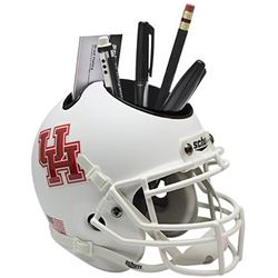 Houston Cougars (White) NCAA Football Schutt Mini Helmet Desk Caddy