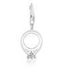 Image 1 : Sterling Silver White Tone Crystal Embellished Charm in a Diamond Ring Design