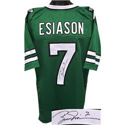 Boomer Esiason Signed New York Jets Green TB Prostyle Jersey #7 XL- JSA Hologram