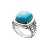 Image 1 : Turquoise Rope Ring : 14K White Gold - 10.00 CT TGW
