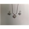 Image 1 : CZ Necklace and Earring Set Rhodium Plated in Gift Box