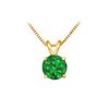 Image 1 : 14K Yellow Gold Prong Set Natural Emerald Solitaire Pendant 1.00 CT TGW