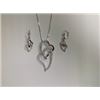 Image 1 : CZ Necklace and Earring Set Rhodium Plated in Gift Box