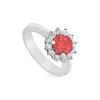 Image 1 : Ruby and Diamond Ring : 14K White Gold - 1.50 CT TGW