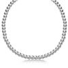 Image 1 : Sterling Silver Polished Bead Necklace with Rhodium Plating (6mm)