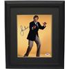 Image 1 : Roger Moore Signed James Bond 8X10 Photo Custom Framed (Yellow Background)- PSA Hologram (Entertainm