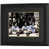 Image 1 : Hanson Brothers (Slap Shot) Signed Charleston Chiefs On Bench B&W 8X10 Photo Custom Framed 3 Sig- St