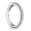 Image 1 : 14K White Gold Pave Set Round Cut Diamond Eternity Ring with Milgrained Edging