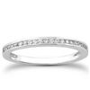 Image 1 : 14K White Gold Slender Channel Set Diamond Wedding Ring Band Set 1/2 Around