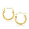 Image 1 : 10K Yellow Gold Fancy Hoop Earrings