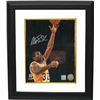 Image 1 : Magic Johnson Signed Los Angeles Lakers 8X10 Photo Layup Custom Framed