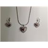 Image 1 : CZ Necklace and Earring Set Rhodium Plated in Gift Box