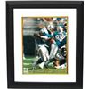 Image 1 : Eddie George Unsigned Tennessee Oilers 8X10 Photo Custom Framed (Blue Jersey Vs Jaguars)