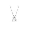 Image 1 : Sterling Silver Baby Charm A Block Initial Pendant
