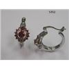 Image 1 : Red Round and Baguette CZ Earring