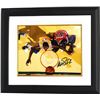 Image 1 : Magic Johnson Signed Los Angeles Lakers 8X10 Photo Custom Framed (Yellow Jersey From Above-Black Sig