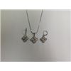 Image 1 : CZ Necklace and Earring Set Rhodium Plated in Gift Box