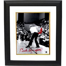 Bobby Knight Signed Indiana Hoosiers 8X10 Black & White Photo Custom Framed Throwing Red Chair (Red 