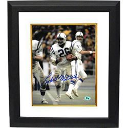 Lydell Mitchell Signed Baltimore Colts 8X10 Photo Custom Framed (White Jersey Run)