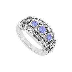 Tanzanite and Diamond Ring : 14K White Gold - 1.00 CT TGW