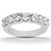 Image 1 : 14K White Gold Diamond Scalloped Shared U Prong Setting Wedding Ring Band