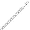 Image 1 : Sterling Silver Small Ridged Circular Chain Bracelet with Rhodium Plating