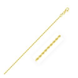 2.0mm 10K Yellow Gold Solid Diamond Cut Rope Chain