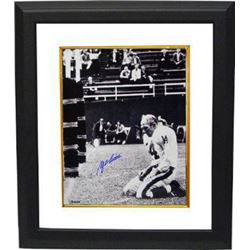 YA Tittle Signed New York Giants Blood 16X20 B&W Photo Custom Framed