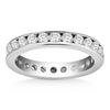 Image 1 : 14K White Gold Eternity Ring with Channel Set Round Diamonds