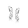 Image 1 : 14K White Gold Italian Twist Hoop Earrings (5/8 inch Diameter)