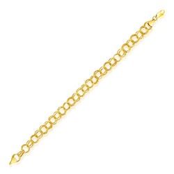 8.0 mm 14K Yellow Gold Lite Charm Bracelet