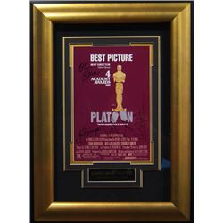 Charlie Sheen Signed Platoon 22X30 Masterprint Poster Custom Gold Framed 4 Sigs (Movie/Entertainment