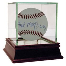 Fred Mcgriff Signed Official Major League Baseball Crime Dog W/Glass Case