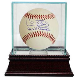 Cecil Fielder Signed Official Major League Baseball 96 WS Champs W/ Glass Case (NY Yankees)