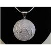 Image 1 : Micropave Pendant with Necklace Rhodium Plated 16 + 2 Extension