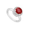 Image 1 : Ruby and Diamond Engagement Ring : 14K White Gold - 1.00 CT TGW