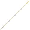 Image 1 : 14K Two Tone Gold Anklet with Diamond Cut Heart Style Stations