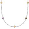 Image 1 : 18K Yellow Gold and Sterling Silver Long Multi Gem Accentuated Necklace