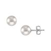 Image 1 : Tahitian Pearl Stud Earrings : 18K White Gold – 10 MM