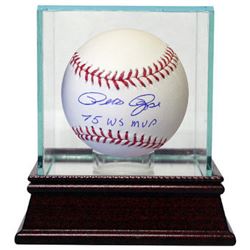 Pete Rose Signed Official Major League Baseball 75 WS MVP W/ Glass Case- JSA Hologram  (Cincinnati R