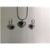 Image 1 : CZ Necklace and Earring Set Rhodium Plated in Gift Box