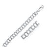 Image 1 : 9.0 mm 14K White Gold Solid Double Link Charm Bracelet